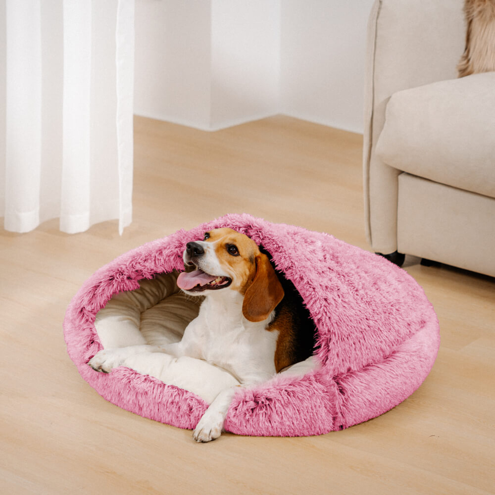 Cozy & Safe Semi-Open Pet Bed Soft Cotton Fabric