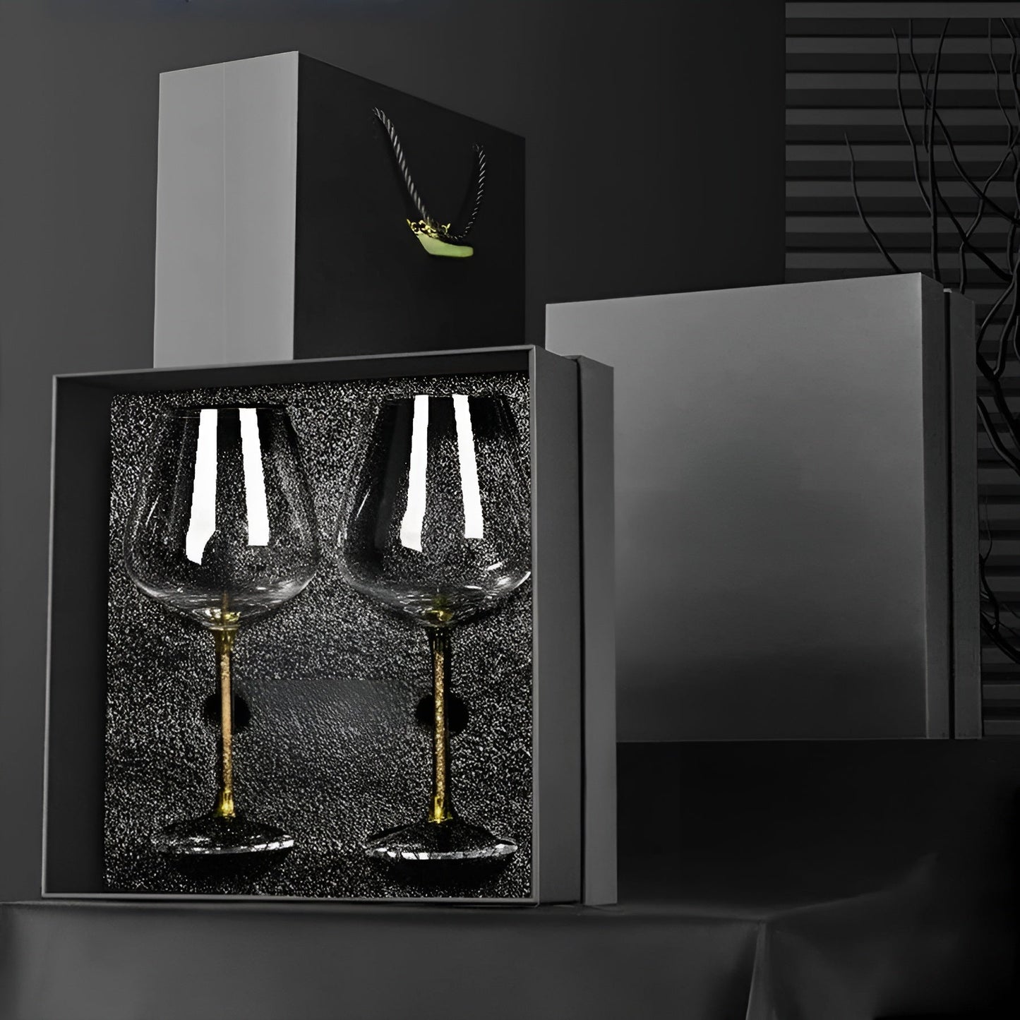 Crystal Glass Set of 2 – Elegant Wine Glasses | Tall & Luxurious for Parties & Events
