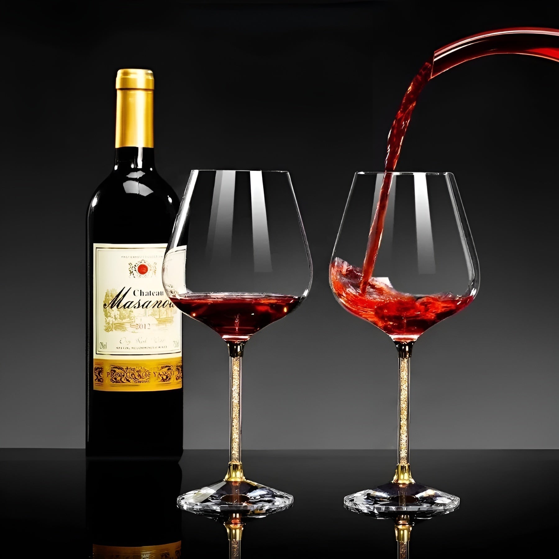 Crystal Glass Set of 2 – Elegant Wine Glasses | Tall & Luxurious for Parties & Events
