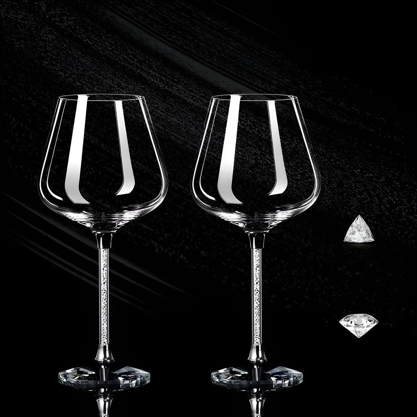 Crystal Glass Set of 2 – Elegant Wine Glasses | Tall & Luxurious for Parties & Events