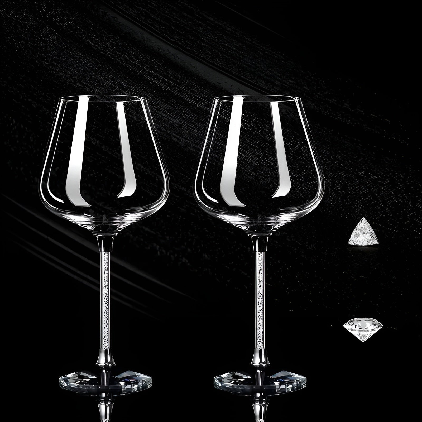 Crystal Glass Set of 2 – Elegant Wine Glasses | Tall & Luxurious for Parties & Events