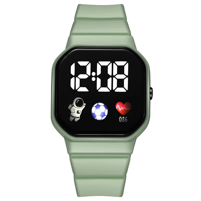Digital Sports Watch for Kids – Waterproof Silicone Strap with Backlit Dial and Stopwatch Function