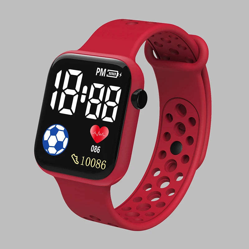 Digital Sports Watch for Kids – Waterproof Silicone Strap with Backlit Dial and Stopwatch Function