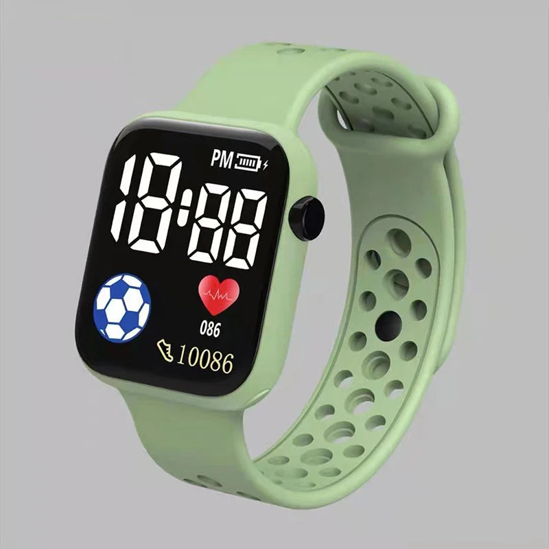 Digital Sports Watch for Kids – Waterproof Silicone Strap with Backlit Dial and Stopwatch Function