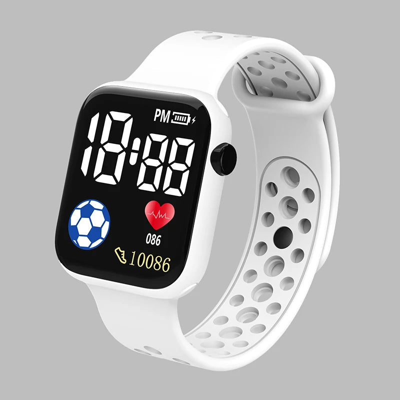 Digital Sports Watch for Kids – Waterproof Silicone Strap with Backlit Dial and Stopwatch Function
