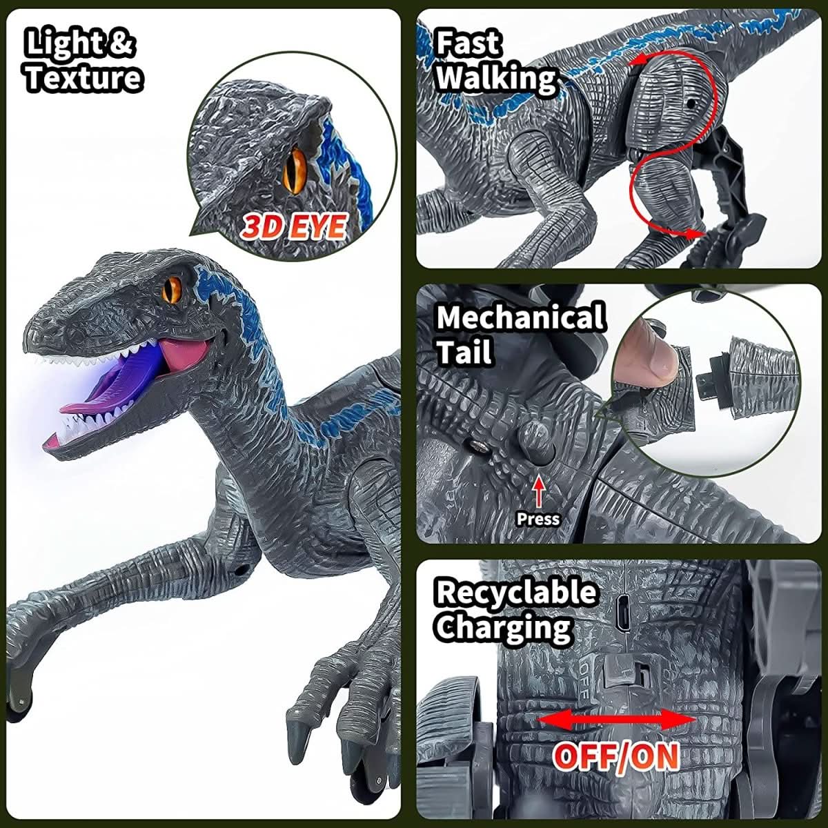 DINOREX – Interactive Dinosaur with Light & Sound for Prehistoric Play Fun