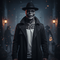 DREADSKULL – Realistická maska kostry s klobúkom pre dokonalú halloweensku premenú