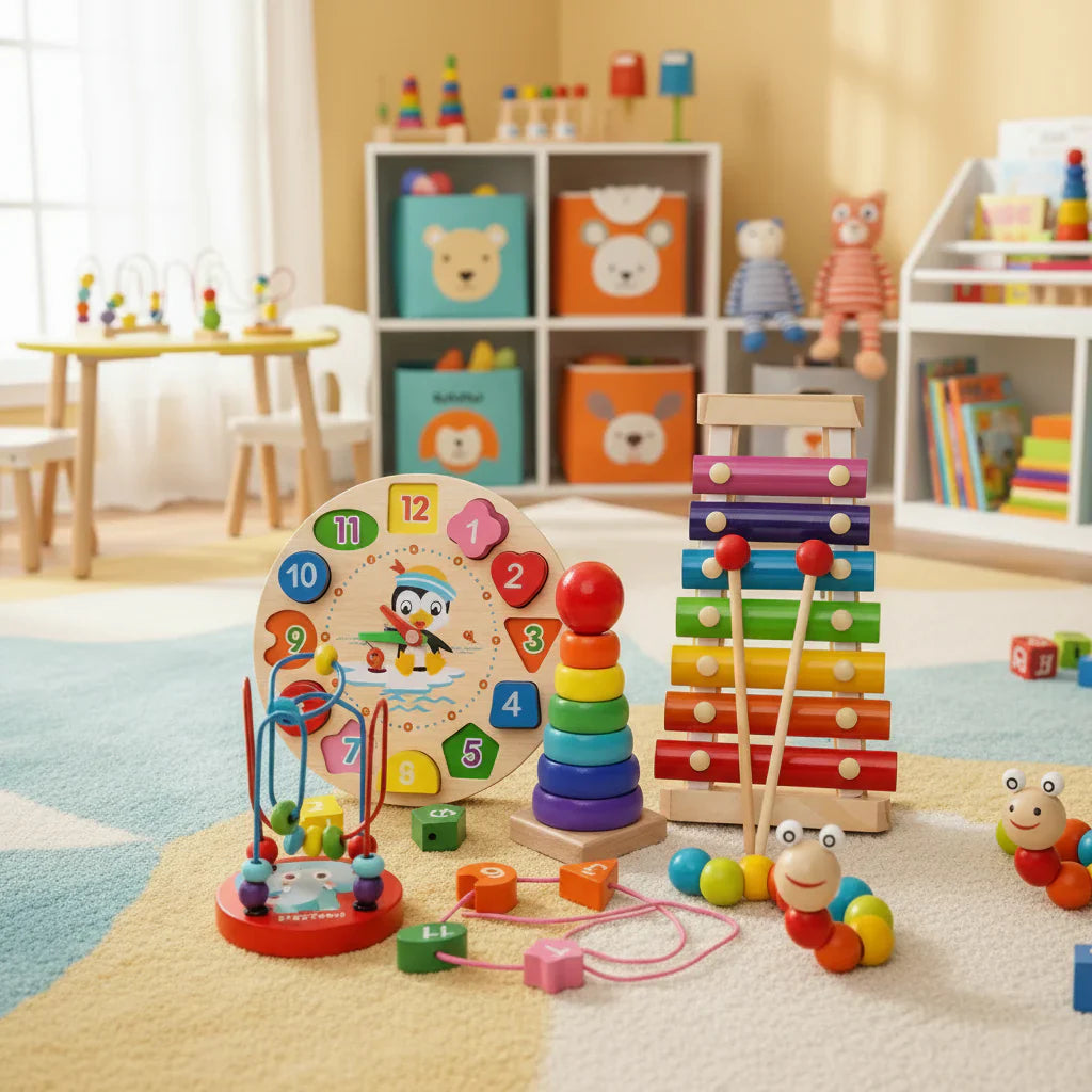 EDUQUEST 5-in-1 Montessori Set – Creative Learning for Babies from 6 Months