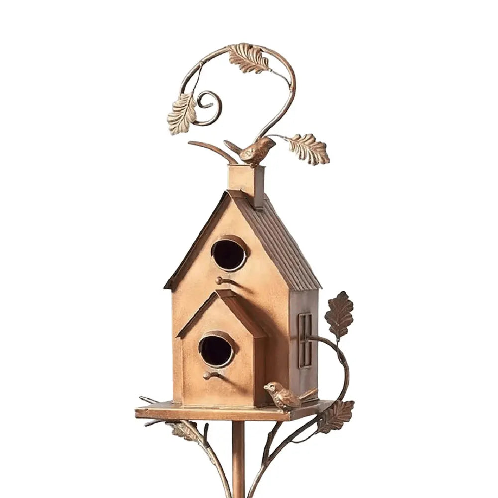 Elegant Birdhouse on a Post for Garden and Patio