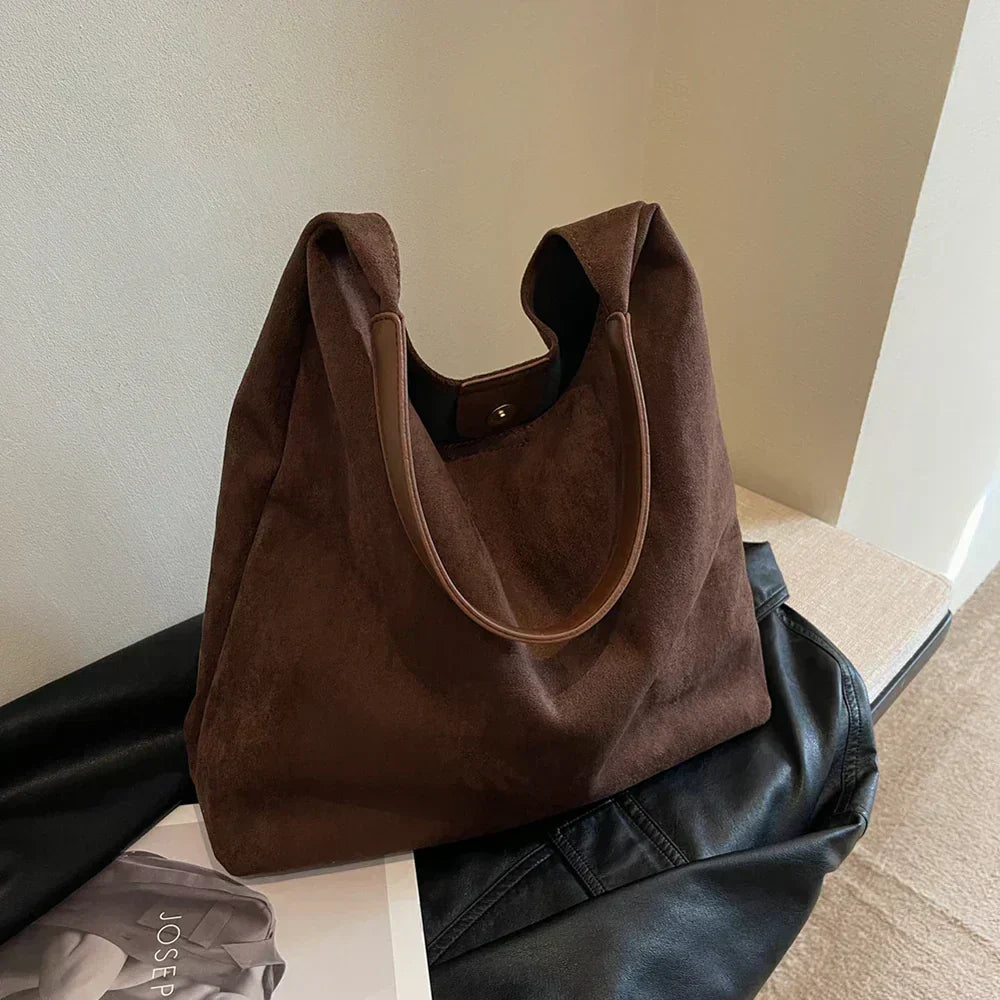 Elegant Suede Bag Soft Shape