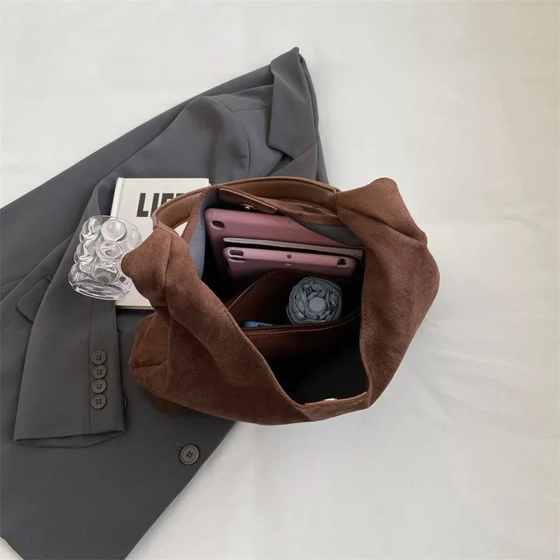 Elegant Suede Bag Soft Shape