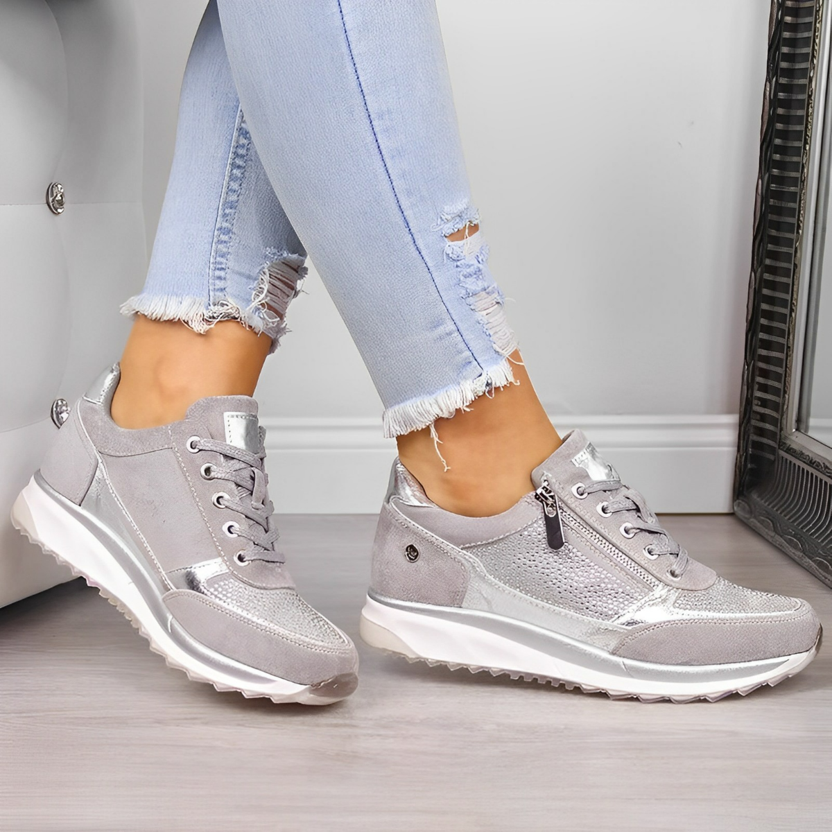 Eliana | Zip-Up Sneakers