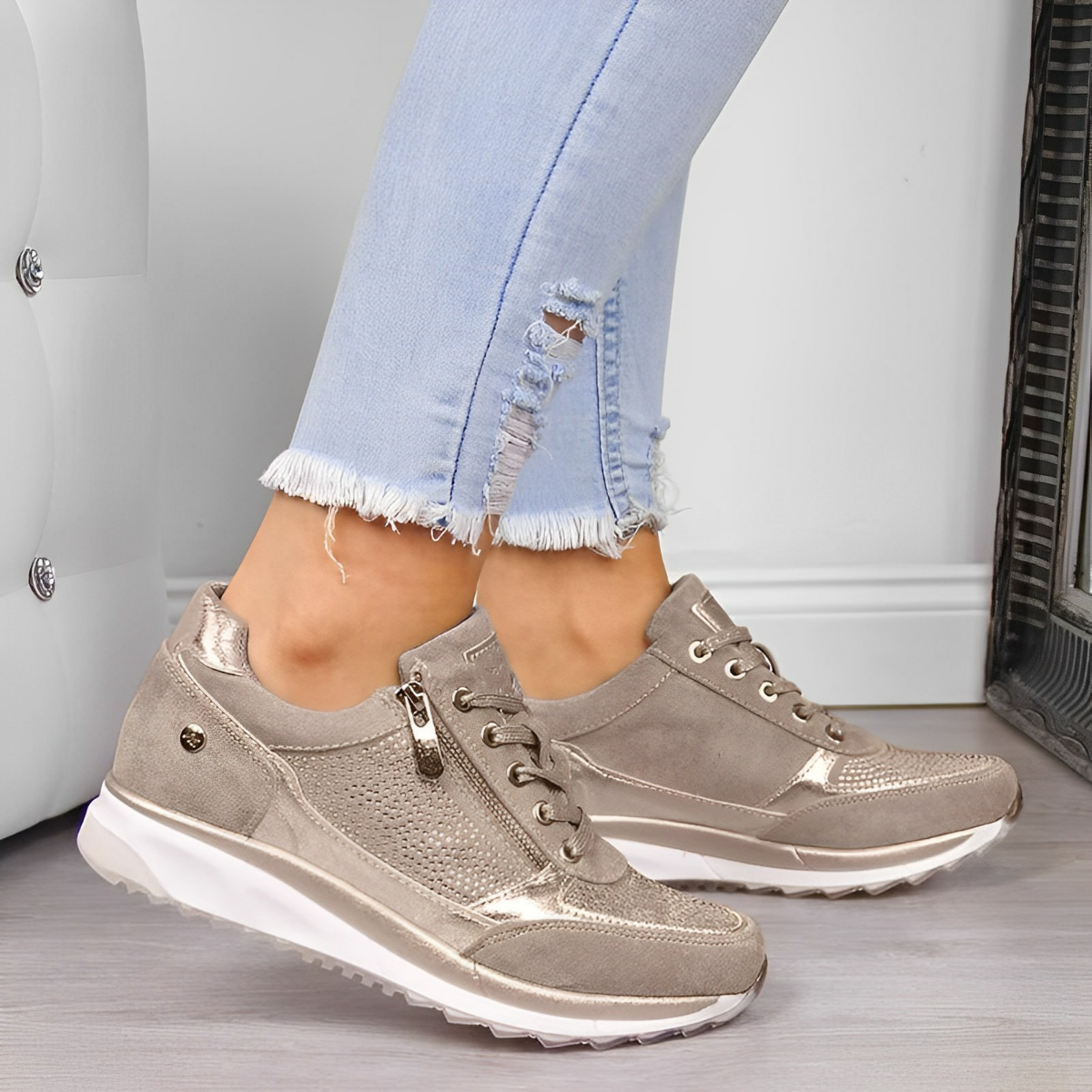 Eliana | Zip-Up Sneakers