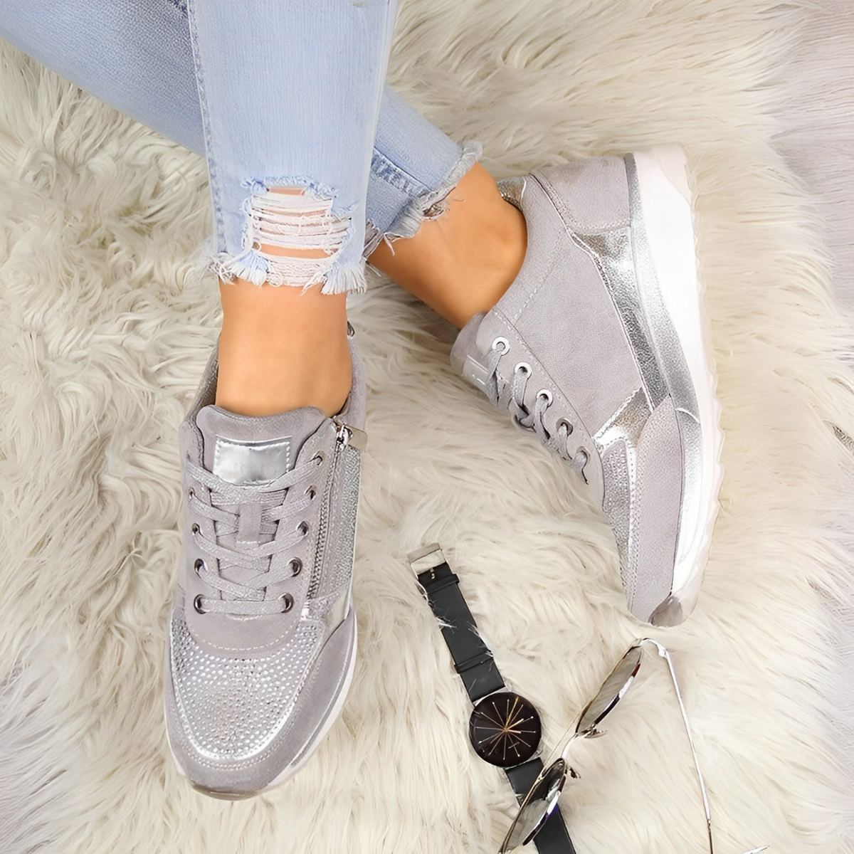 Eliana | Zip-Up Sneakers