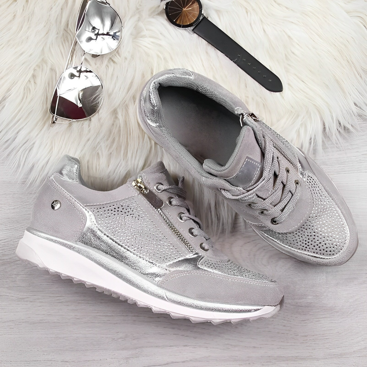 Eliana | Zip-Up Sneakers