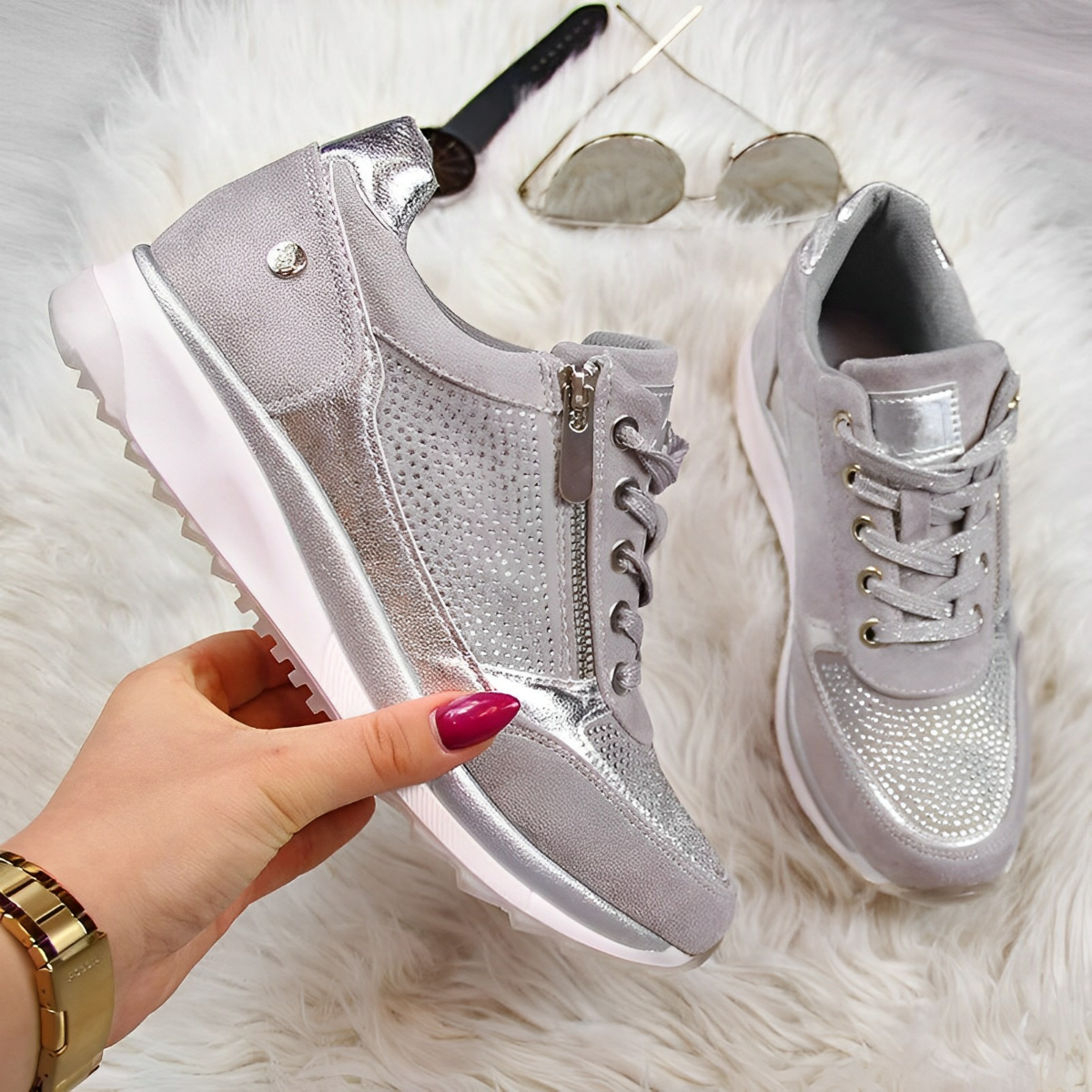 Eliana | Zip-Up Sneakers