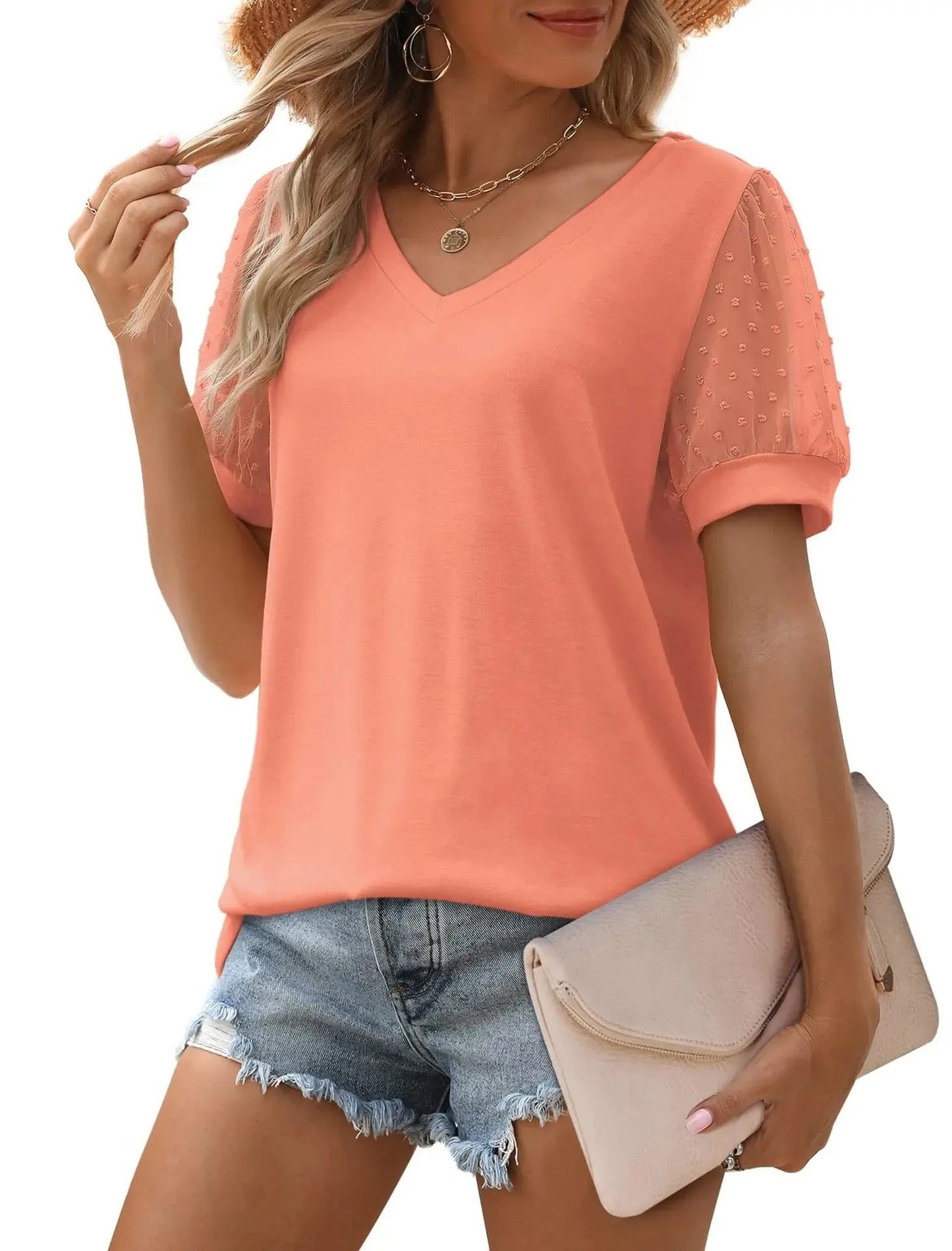 Emma – Elegant Linen Women's V-Neck Top for a Stylish Look