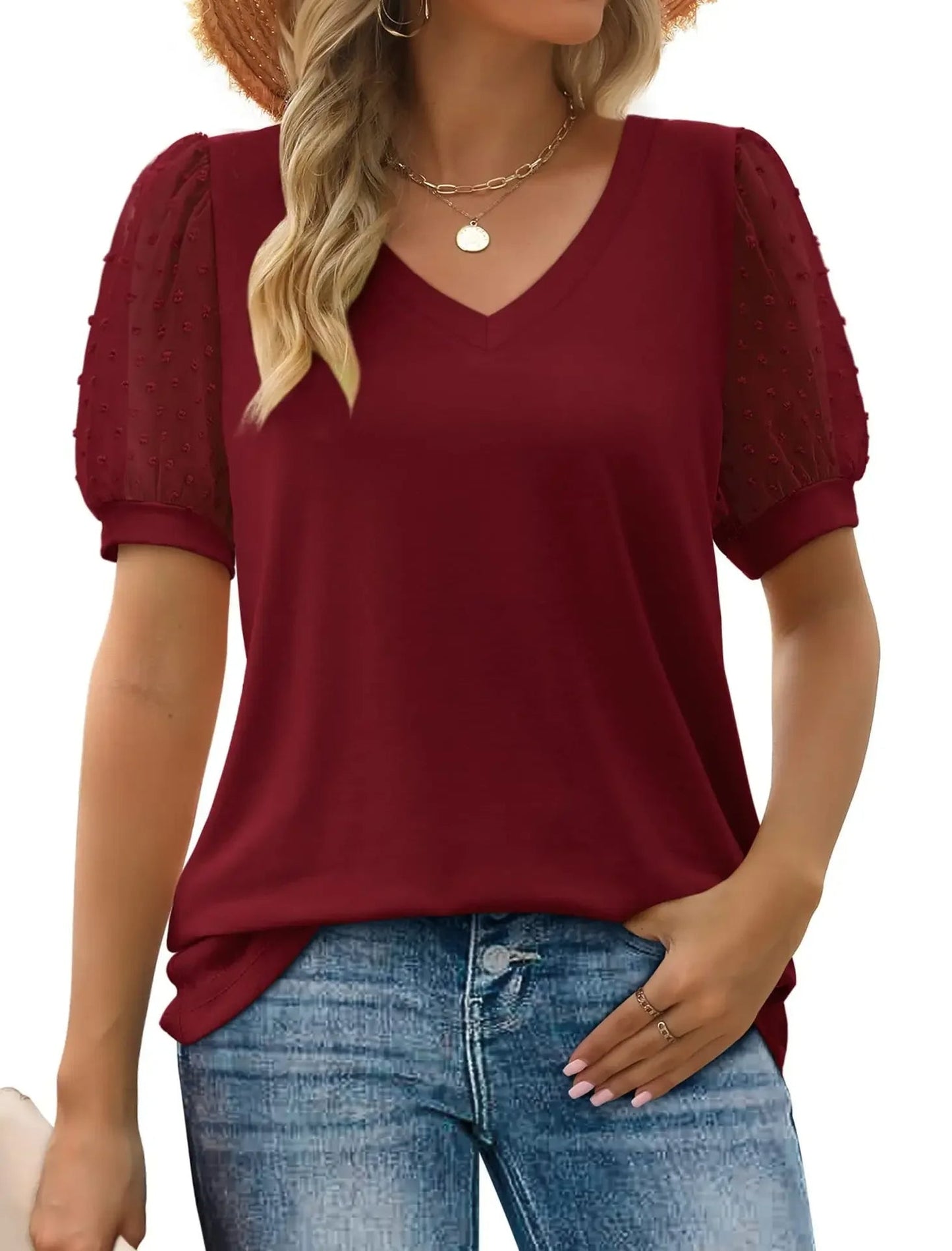 Emma – Elegant Linen Women's V-Neck Top for a Stylish Look