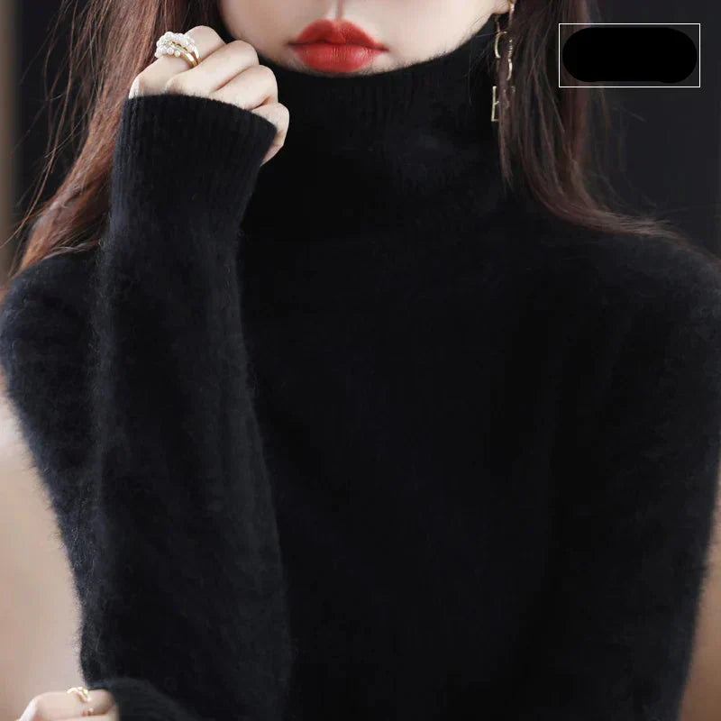 Emma High Neck Pure 100% Cashmere Sweater: for Autumn and Winter
