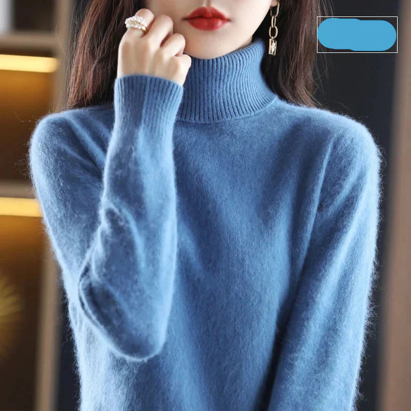 Emma High Neck Pure 100% Cashmere Sweater: for Autumn and Winter