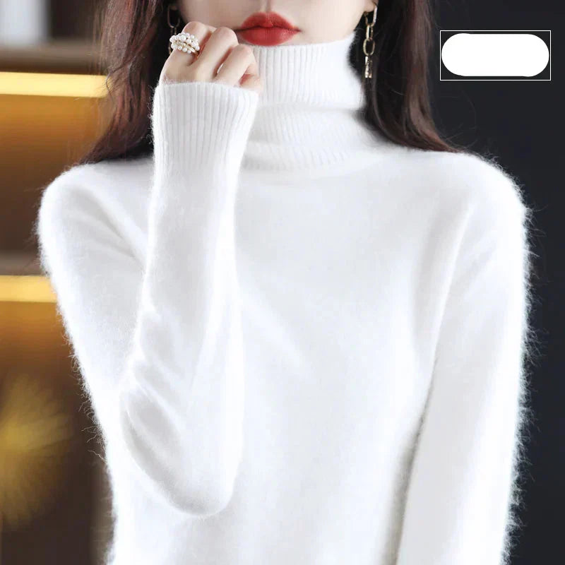 Emma High Neck Pure 100% Cashmere Sweater: for Autumn and Winter