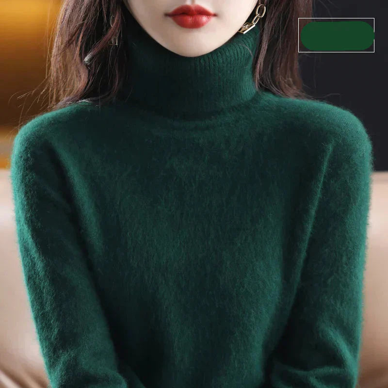 Emma High Neck Pure 100% Cashmere Sweater: for Autumn and Winter