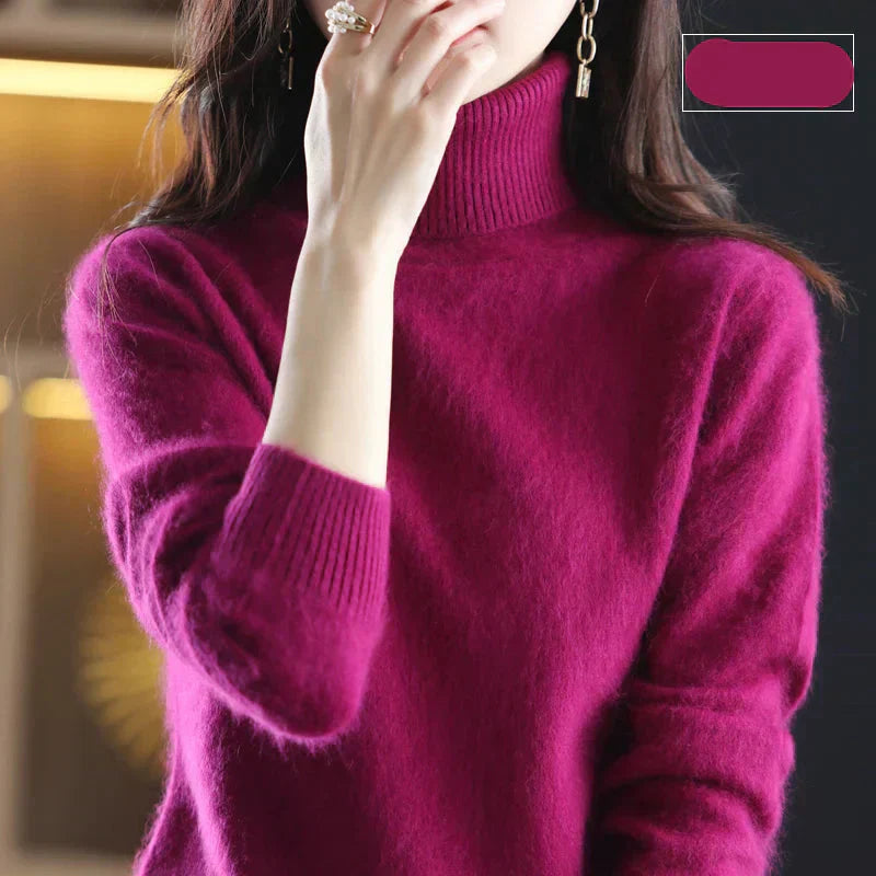 Emma High Neck Pure 100% Cashmere Sweater: for Autumn and Winter