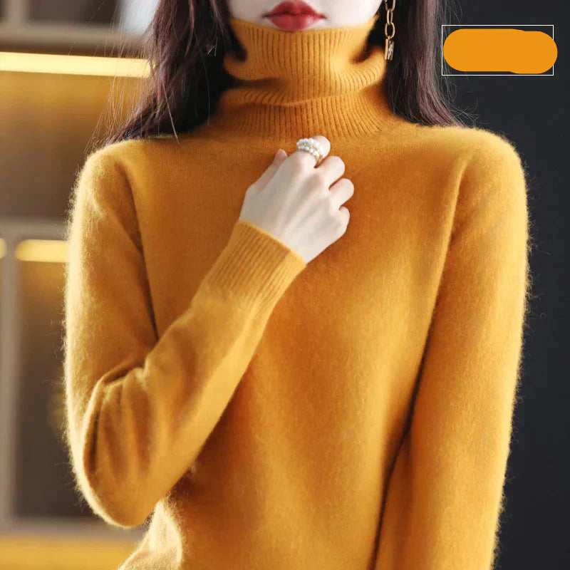 Emma High Neck Pure 100% Cashmere Sweater: for Autumn and Winter