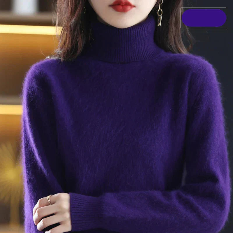 Emma High Neck Pure 100% Cashmere Sweater: for Autumn and Winter