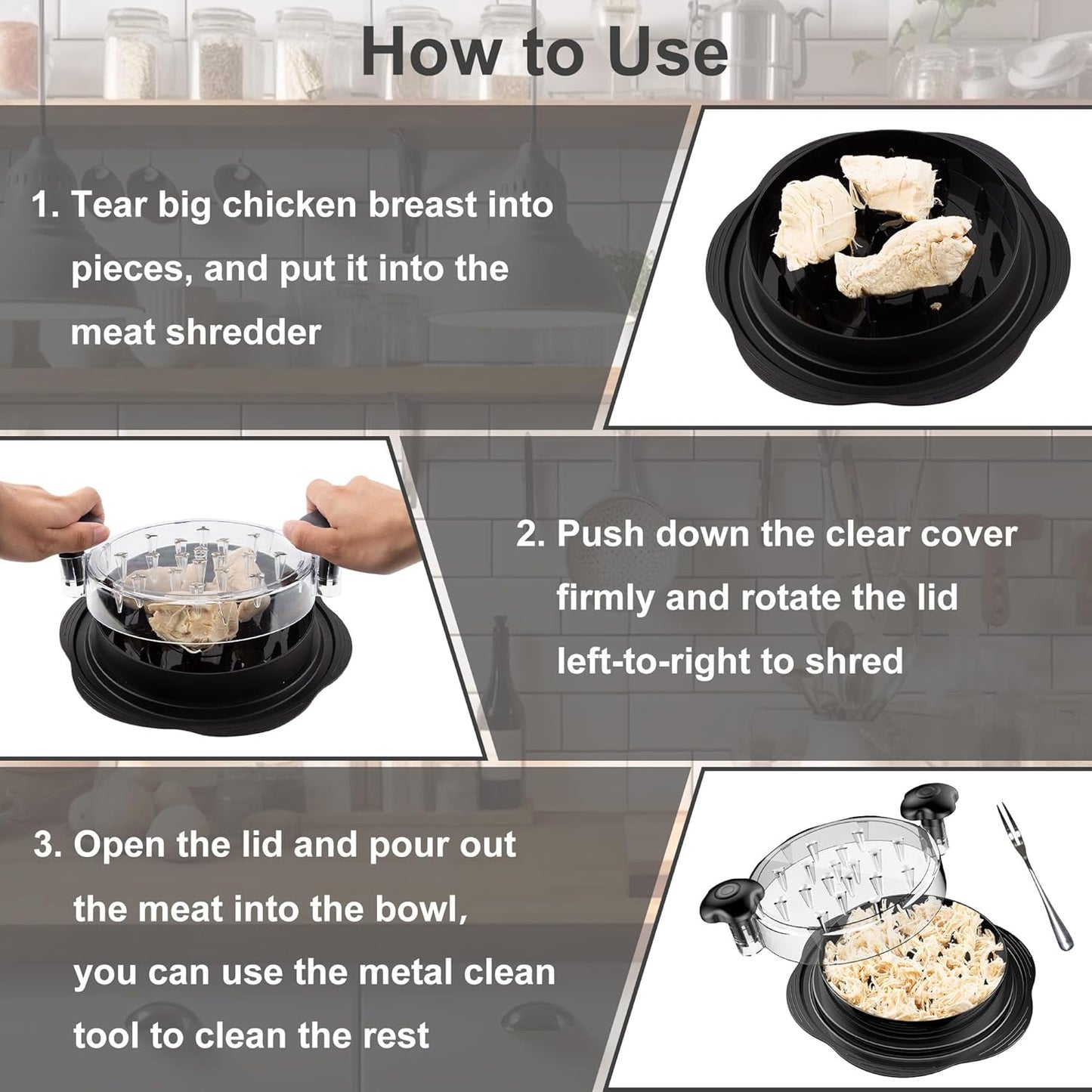 Ergonomic Chicken Shredder Tool - ErgoShredder