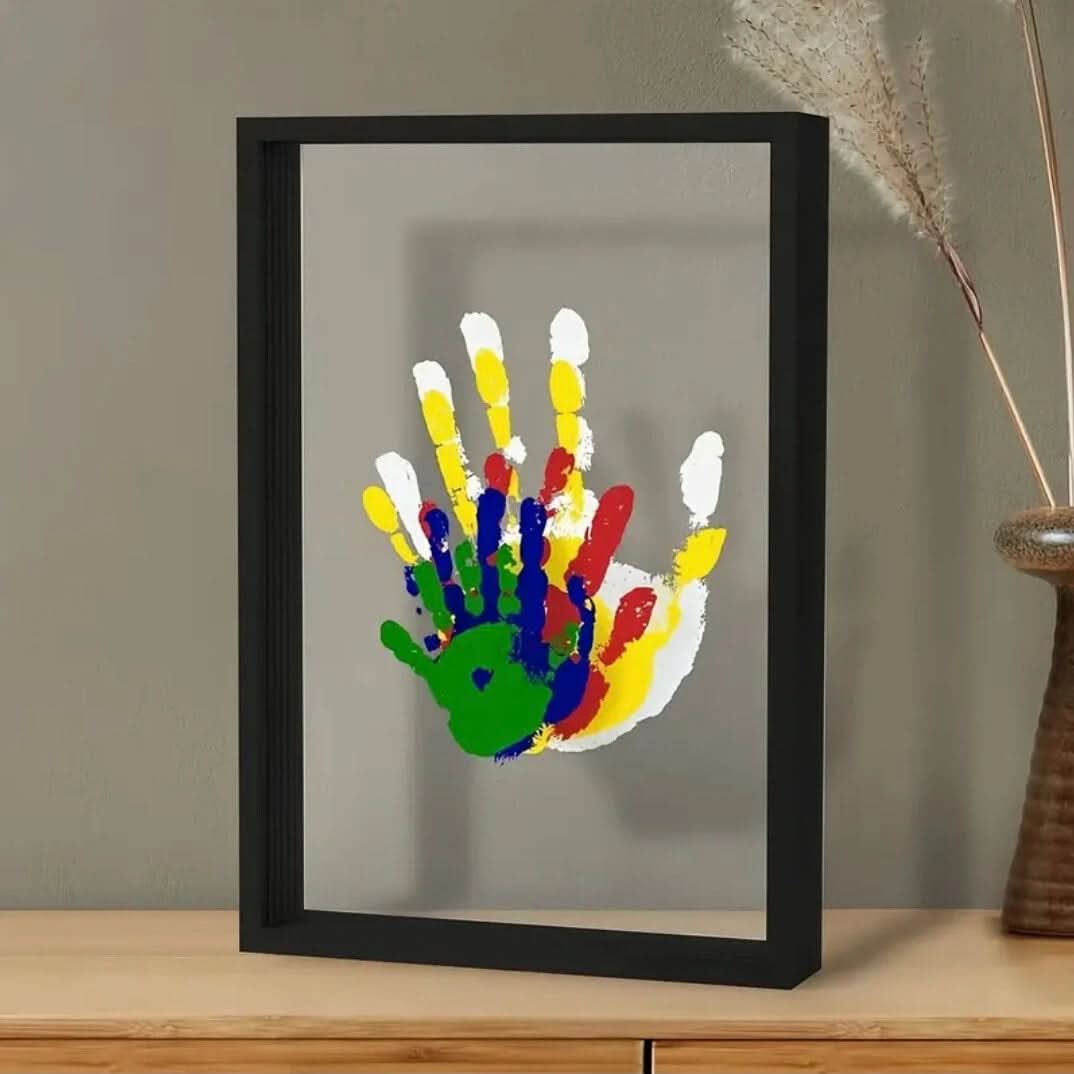 ETERNAL TRACES – Baby Memory Frame made of Wood with Clay for Hand & Footprints