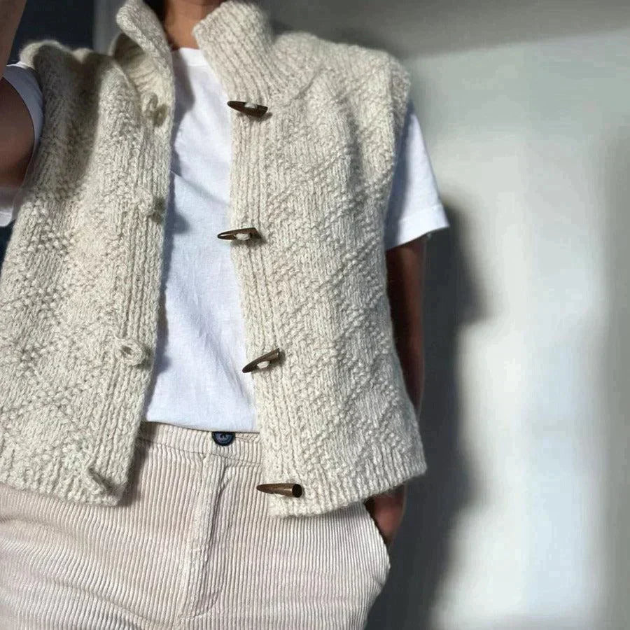 Evy - Elegant wool cardigan with buttons for autumn