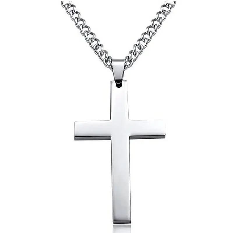 FAITHLINE NECKLACE – Classic men's necklace with stainless steel cross pendant