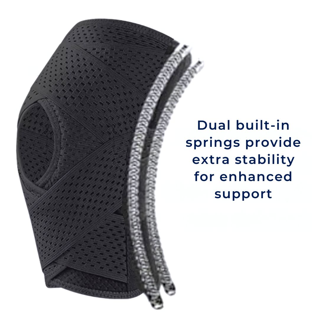 FlexGuard Knee Pads | with Support Compression Springs and Tension Strap - for Stability - Pain Relief and Protection Olvoria