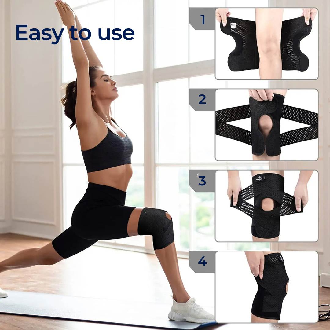 FlexGuard Knee Pads | with Support Compression Springs and Tension Strap - for Stability - Pain Relief and Protection Olvoria