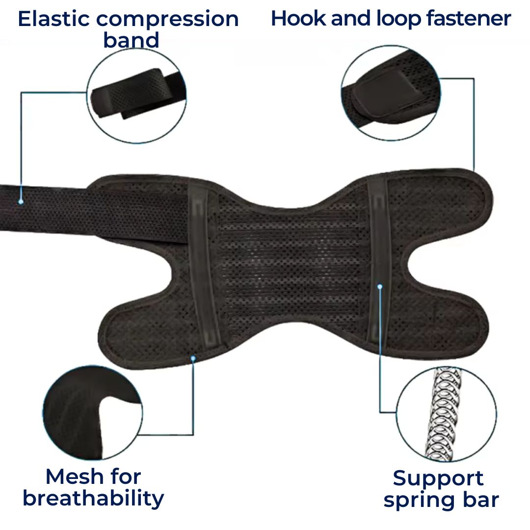 FlexGuard Knee Pads | with Support Compression Springs and Tension Strap - for Stability - Pain Relief and Protection Olvoria