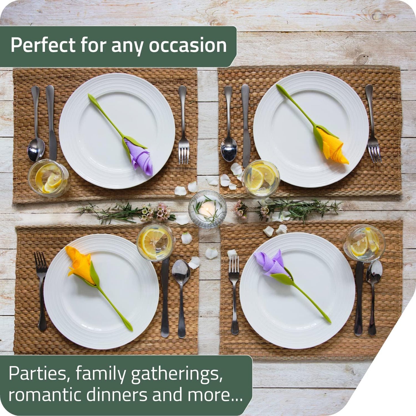 Florenza™ – Stylishly Roll Napkins into Flowers (2 Pieces)