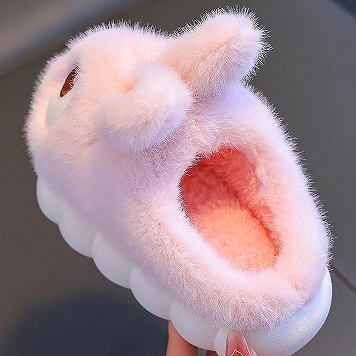 Fluffy Bunny Slippers for Kids