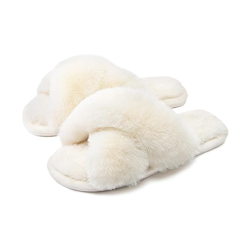 Fluffy Slippers with Soft Sole and Non-Slip Grip