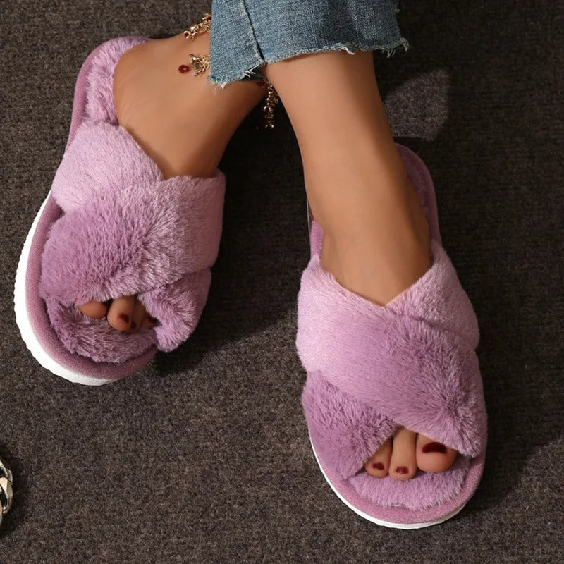 Fluffy Slippers with Soft Sole and Non-Slip Grip