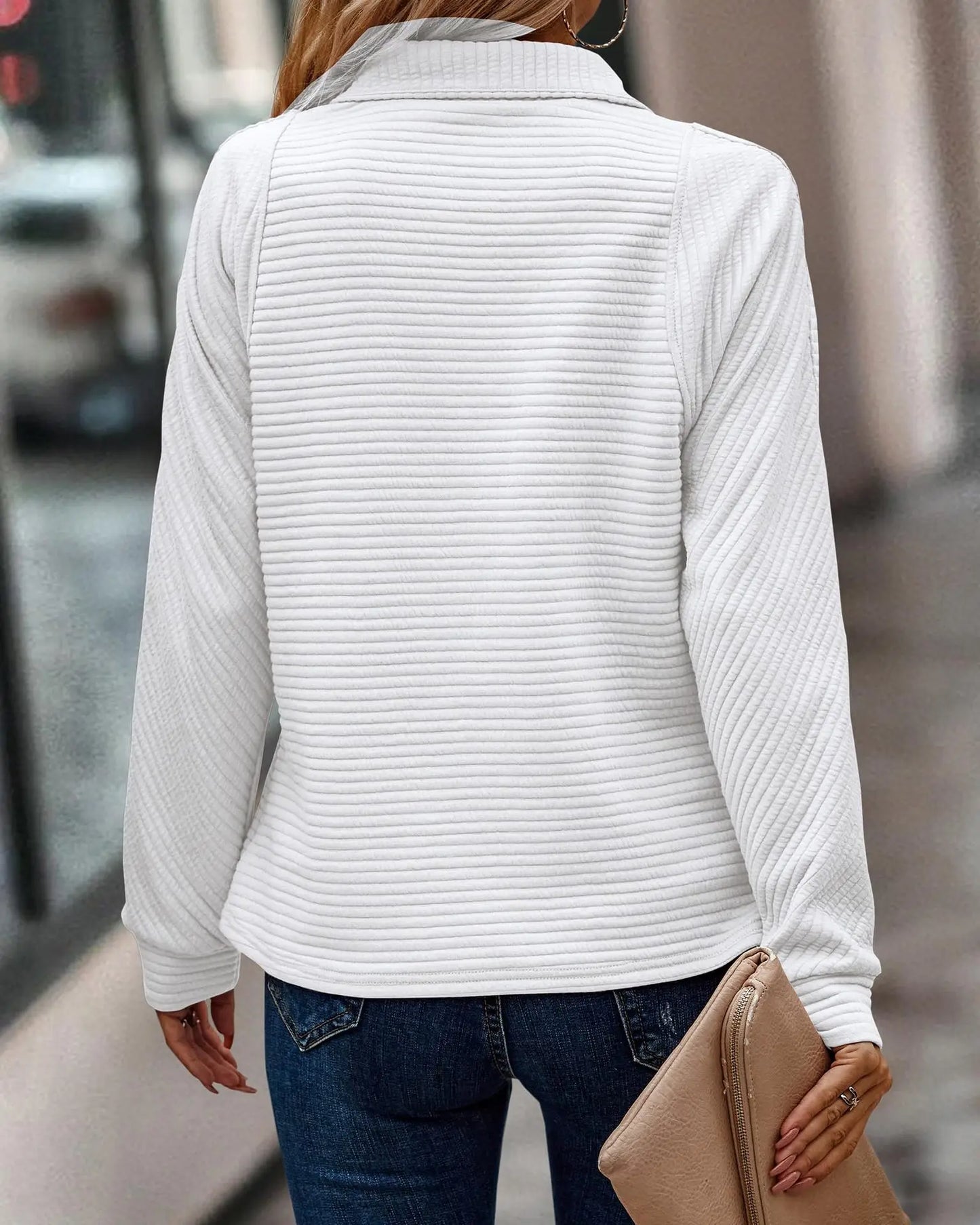 FrenchEmma - Elegant Women's Jumper with Zip for Autumn