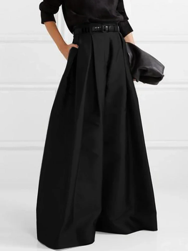 FrenchEva - Elegant pleated trousers with high waist and wide leg for autumn