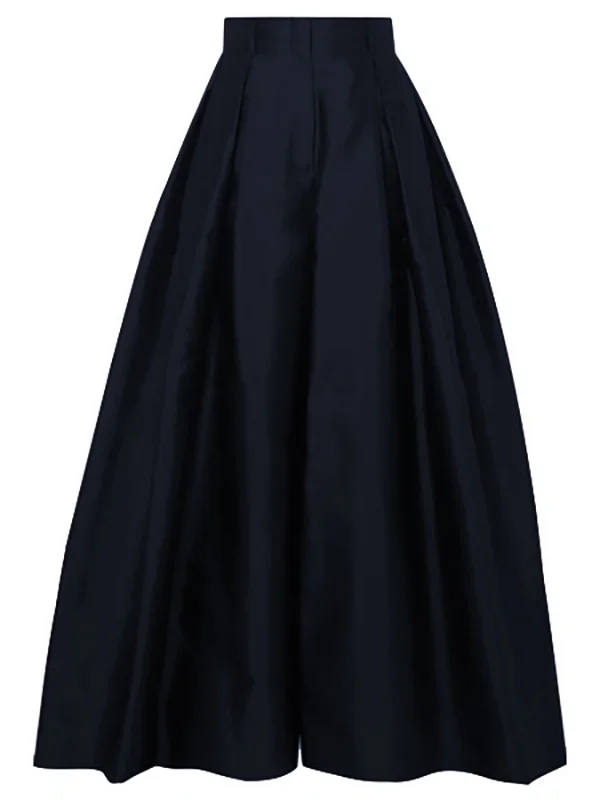 FrenchEva - Elegant pleated trousers with high waist and wide leg for autumn