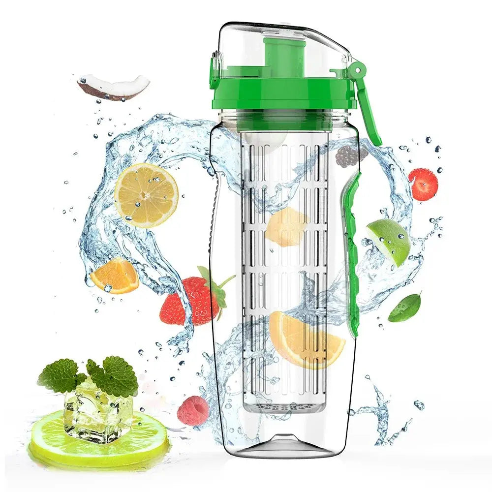 Fruit Infuser Bottle with Long Infuser Sleeve and Time Indicator