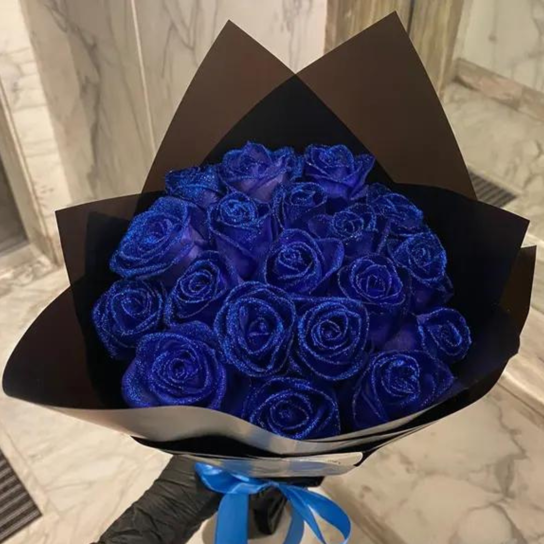 Glittering Eternal Roses – Durable Romantic Gift, Elegant Artificial Flower Bouquet