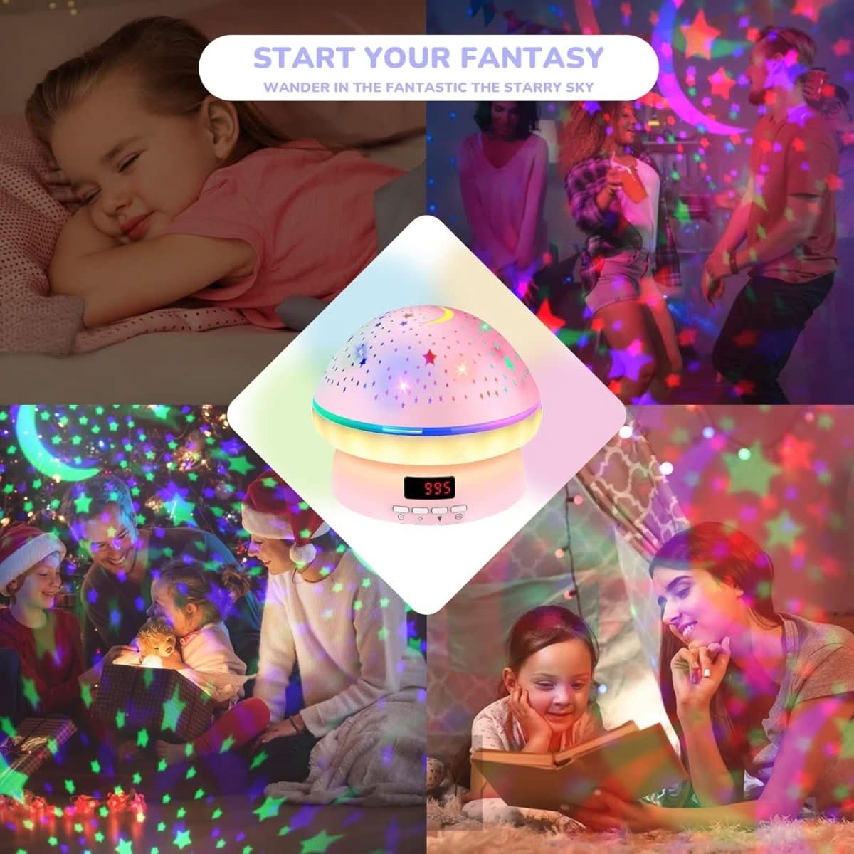 GLOWLIGHT – Magical Star Projector with 16 Colors & Timer Function