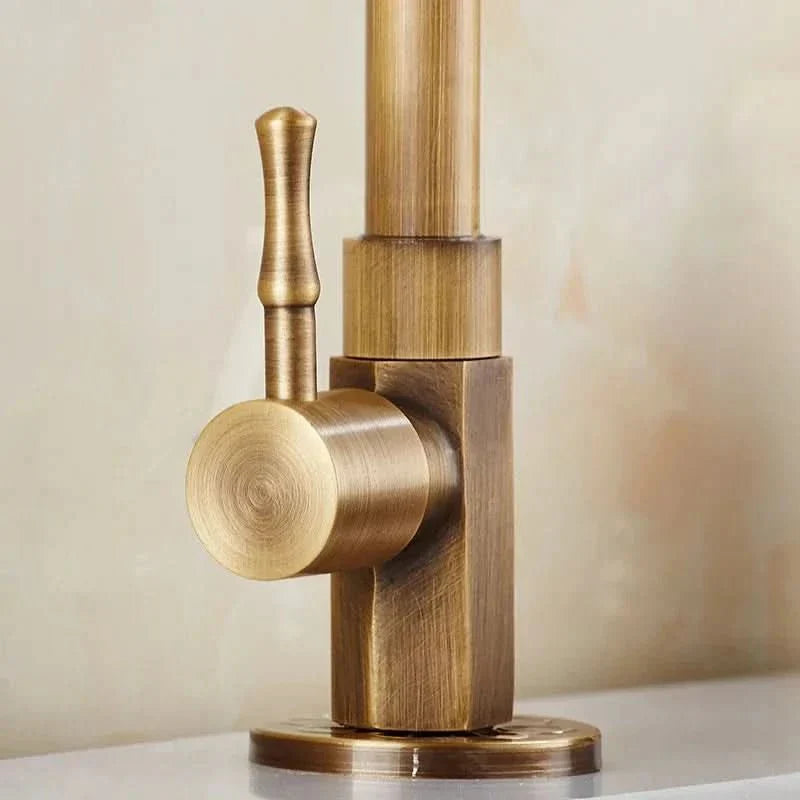 GOLDENSWAN – Antique Brass Swan Neck Faucet for Kitchen & Bathroom