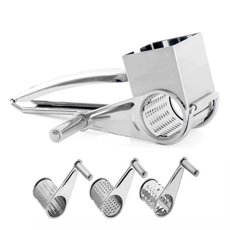 GRATE MOTION – Rotating Stainless Steel Cheese Grater for Effortless Kitchen Preparation