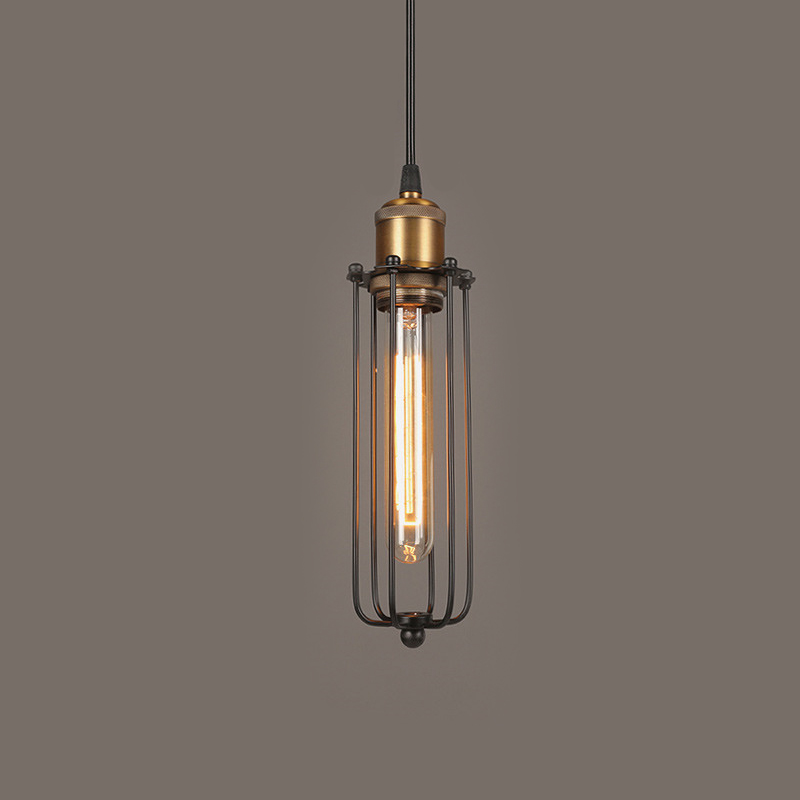 Industrial Hanging Light in Retro Design – Vintage Pendant Lamp with Metal Grid