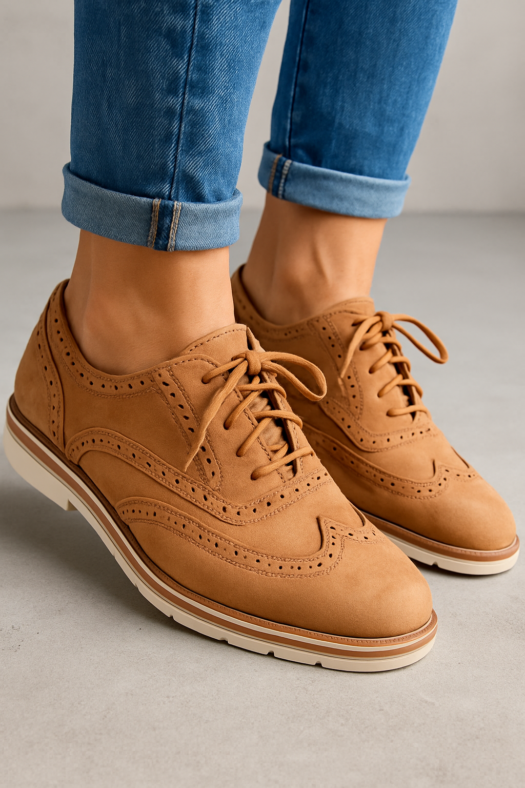 Jenni - elegant leather shoes with laces for autumn